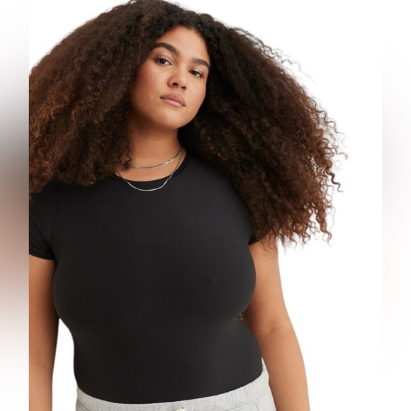 Aerie x AE - SMOOTHEZ Short Sleeve Bodysuit Sz L - Picture 1 of 10